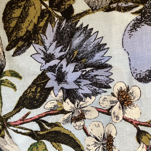 Anthropologie Mona belted Linen Shirt Dress Maeve NEW Large Blue Floral - Picture 12 of 15